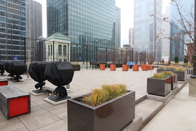exterior space featuring a view of city