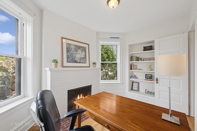 1625 Central Ave, Wilmette, IL 60091 - home office featuring built in features and a fireplace