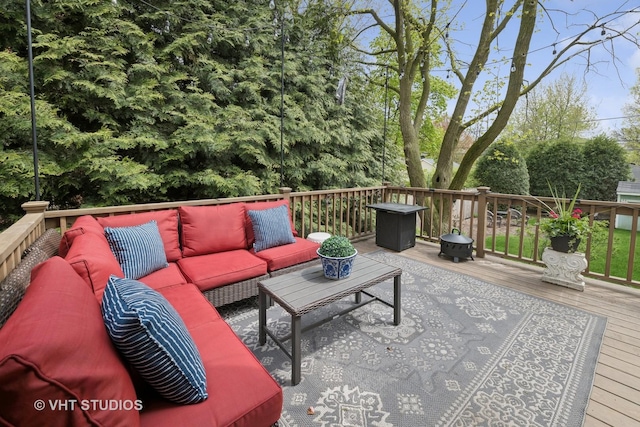1625 Central Ave, Wilmette, IL 60091 - wooden terrace featuring an outdoor living space
