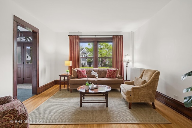 1625 Central Ave, Wilmette, IL 60091 - living room with baseboards and wood finished floors