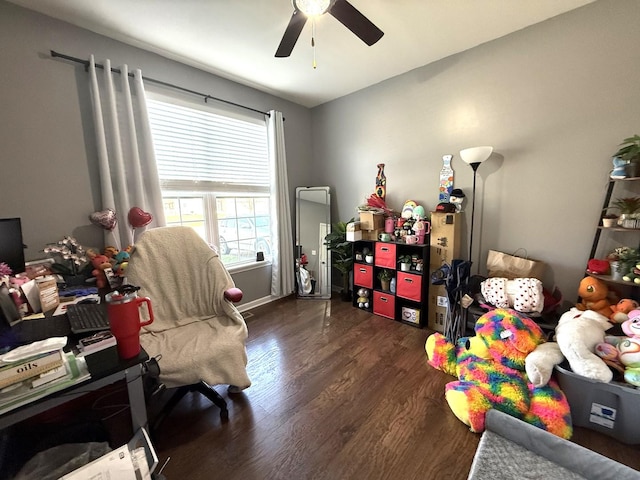 10817 Quail Xing, Richmond, IL 60071 - interior space with wood finished floors and a ceiling fan