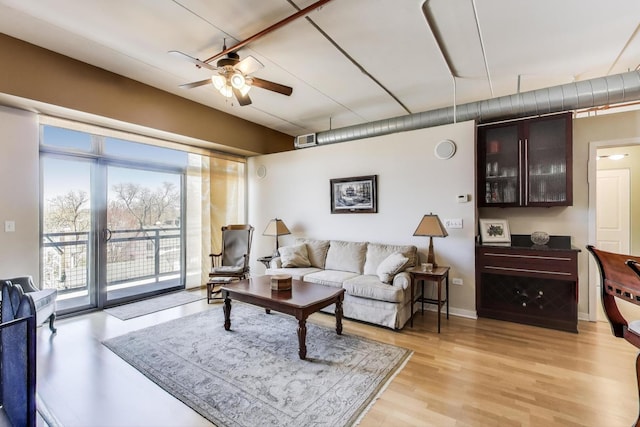 170 N NW Hwy Unit 410, Park Ridge, IL 60068 - living area featuring visible vents, ceiling fan, and light wood-style flooring
