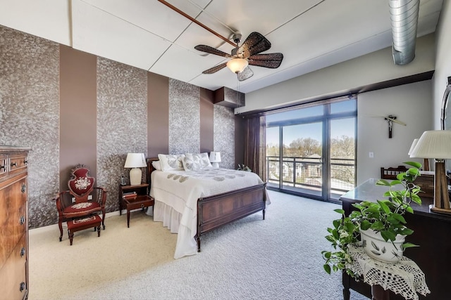 170 N NW Hwy Unit 410, Park Ridge, IL 60068 - carpeted bedroom with a ceiling fan and access to exterior