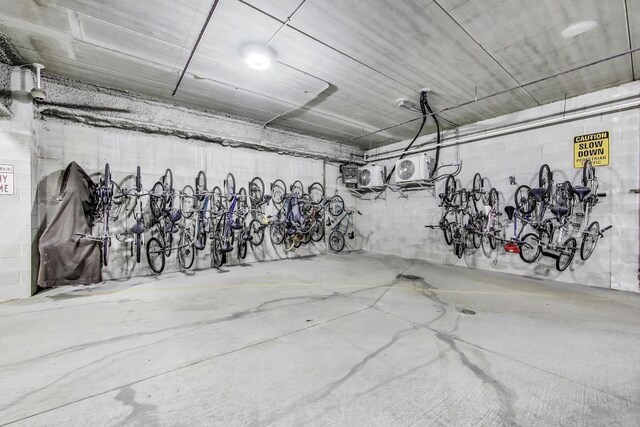 170 N NW Hwy Unit 410, Park Ridge, IL 60068 - garage featuring bike storage and concrete block wall
