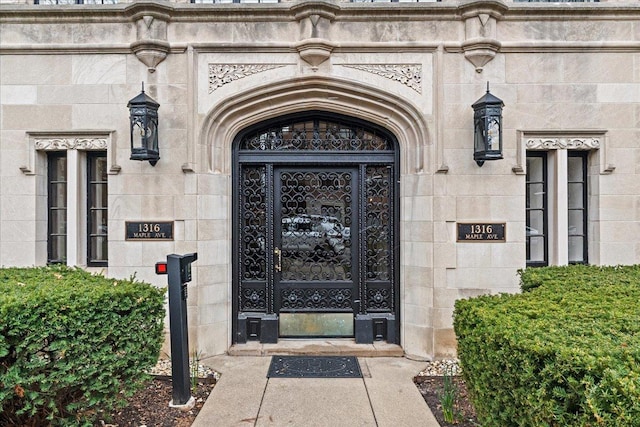 1316 Maple Ave Unit B2, Evanston, IL 60201 - doorway to property with stone siding