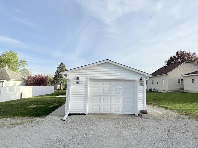 view of detached garage