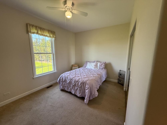 17N975 Harmony Rd, Hampshire, IL 60140 - carpeted bedroom featuring visible vents, a ceiling fan, and baseboards