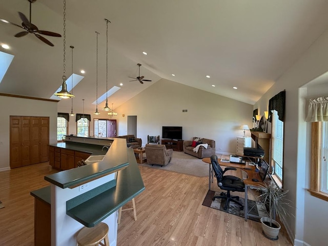 17N975 Harmony Rd, Hampshire, IL 60140 - interior space with light wood-style floors, baseboards, and a ceiling fan
