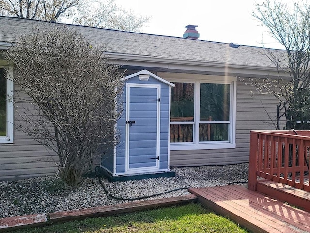 view of shed