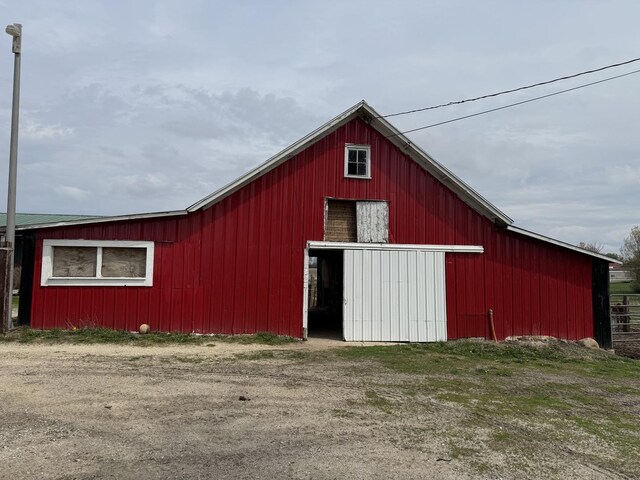 view of pole building