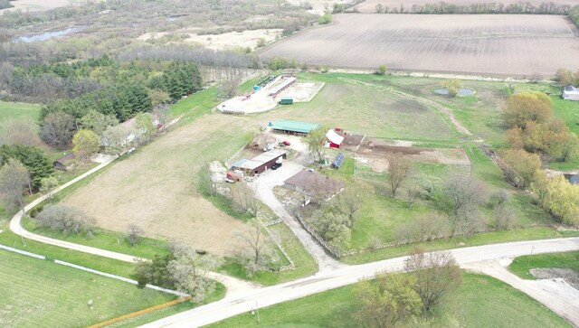 bird's eye view with a rural view
