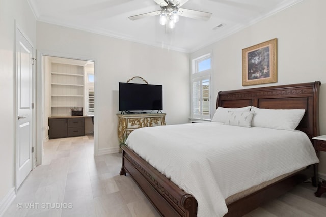 13 Briden Ln Unit 13, Sycamore, IL 60178 - bedroom featuring ornamental molding, baseboards, and a ceiling fan