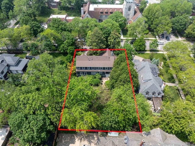 475 Maple St, Winnetka, IL 60093 - aerial perspective of suburban area with property boundaries highlighted
