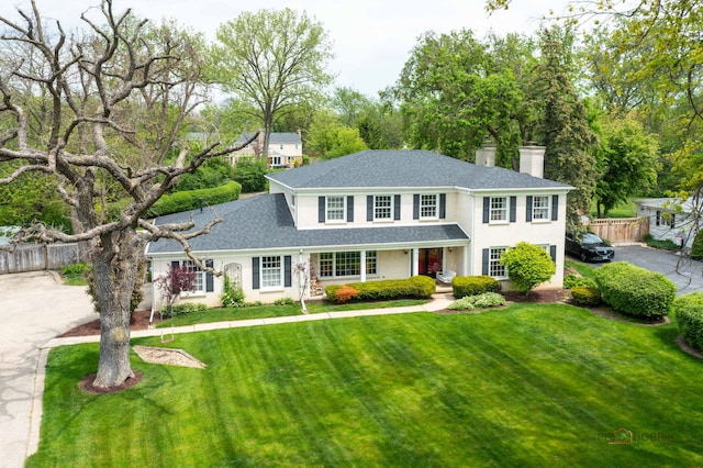 1878 Hackberry Ln, Lake Forest, IL 60045 - view of front of house with a chimney and roof with shingles