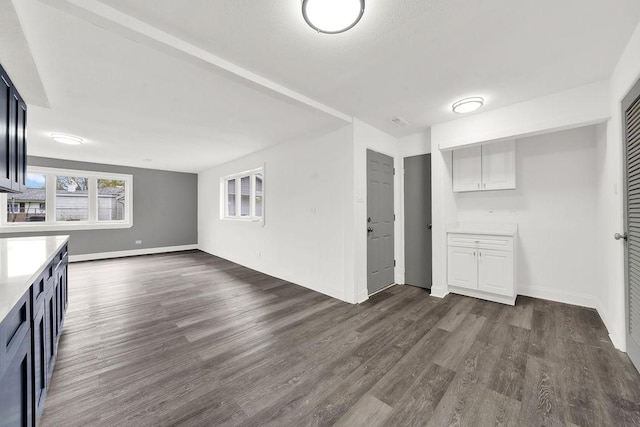 1401 Stanley Blvd, Calumet City, IL 60409 - unfurnished living room featuring dark wood-type flooring and baseboards