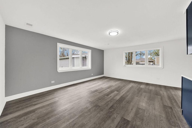 1401 Stanley Blvd, Calumet City, IL 60409 - empty room with baseboards, dark wood-style flooring, and visible vents