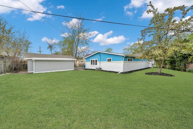 1401 Stanley Blvd, Calumet City, IL 60409 - view of yard featuring fence and an outbuilding