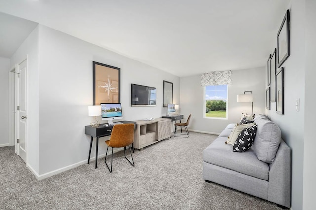 9968 Central Park Blvd, Huntley, IL 60142 - living area with carpet, an office area, and baseboards