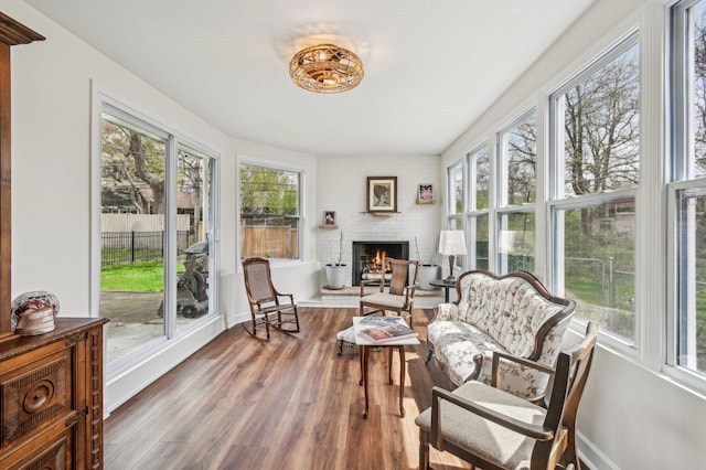 627 Beaver Rd, Glenview, IL 60025 - sunroom / solarium featuring baseboards and wood finished floors