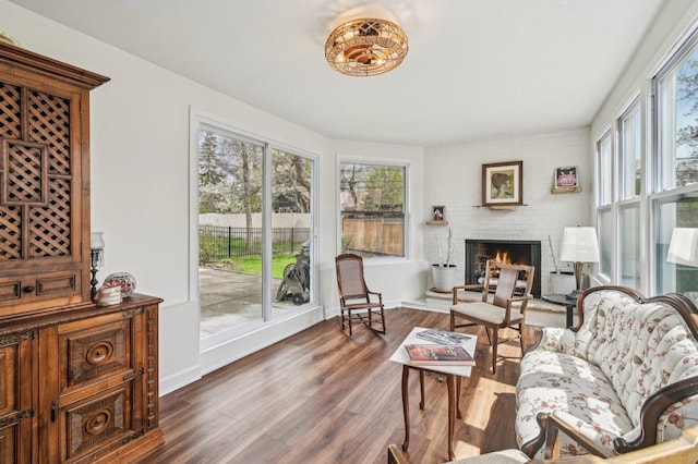627 Beaver Rd, Glenview, IL 60025 - interior space featuring baseboards, a fireplace, and wood finished floors