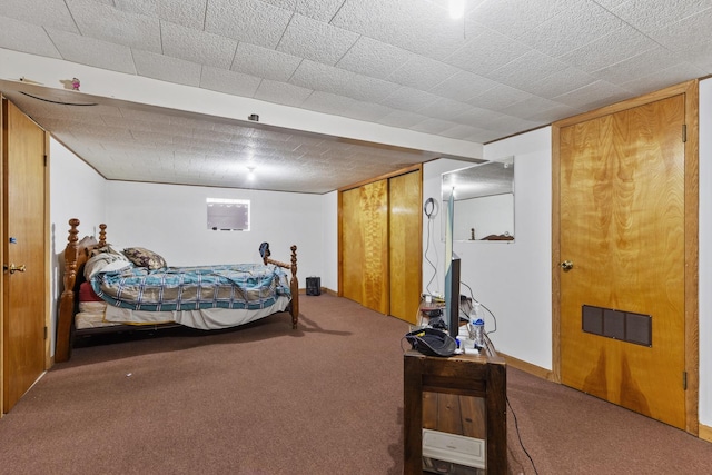 carpeted bedroom with visible vents