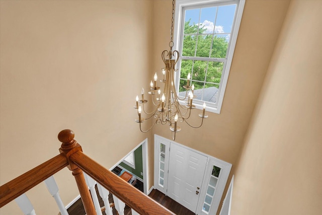 4603 Stonebridge Dr, Champaign, IL 61822 - interior details with an inviting chandelier and baseboards