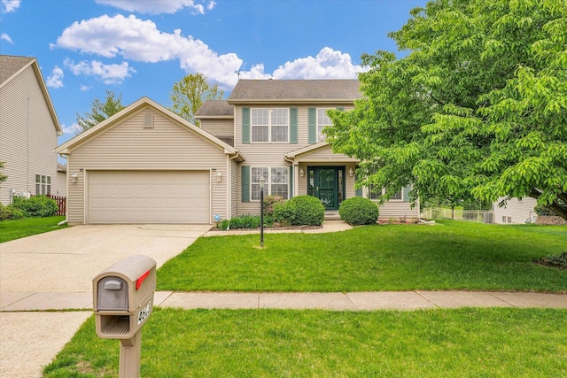 4603 Stonebridge Dr, Champaign, IL 61822 - view of front of property with driveway, an attached garage, and a front yard