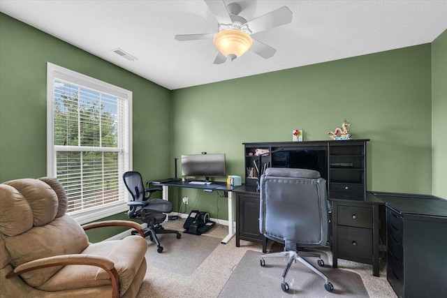 4603 Stonebridge Dr, Champaign, IL 61822 - carpeted office with ceiling fan and visible vents