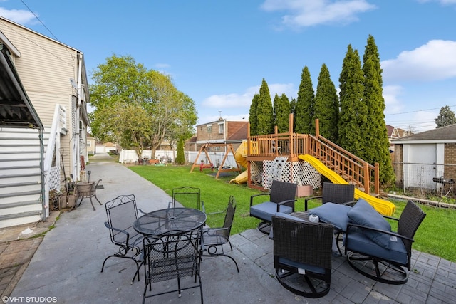 3610 Lombard Ave, Berwyn, IL 60402 - view of patio with a playground and outdoor dining space