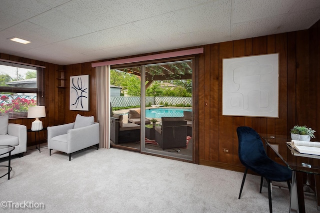 838 S Michigan Ave, Addison, IL 60101 - home office with wooden walls, healthy amount of natural light, and carpet