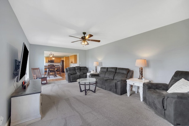 1075 Grand Mesa Ave, New Lenox, IL 60451 - living room with light colored carpet and ceiling fan