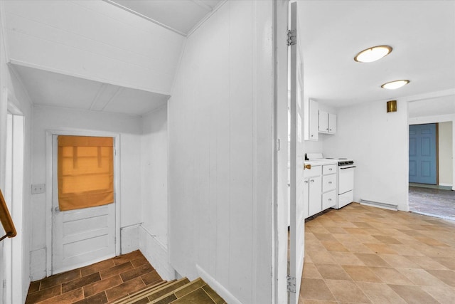 interior space with a baseboard heating unit