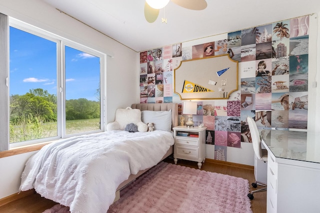 1518 Parkside Dr, Plainfield, IL 60586 - bedroom featuring ceiling fan and wood finished floors