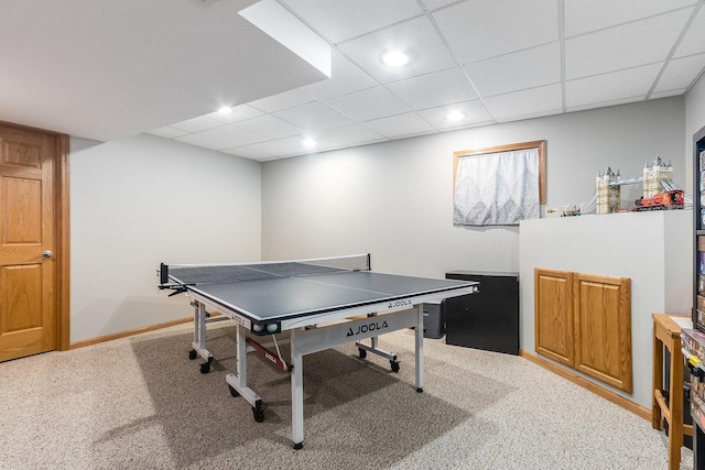 1518 Parkside Dr, Plainfield, IL 60586 - rec room featuring carpet floors, baseboards, and recessed lighting