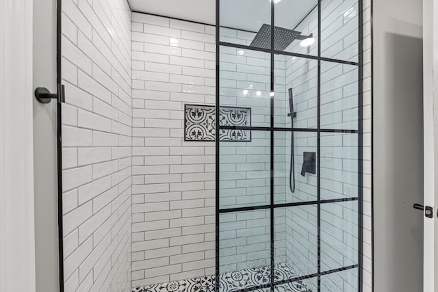 bathroom with a walk in shower