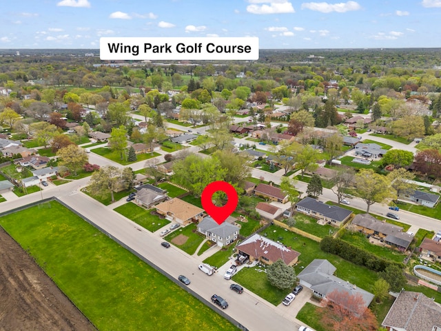 bird's eye view with a residential view