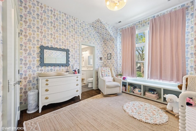 236 W Crescent Ave, Elmhurst, IL 60126 - sitting room featuring wallpapered walls and wood finished floors