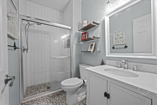 6N372 E Ridgewood Dr, Saint Charles, IL 60175 - full bath with a stall shower, toilet, and vanity