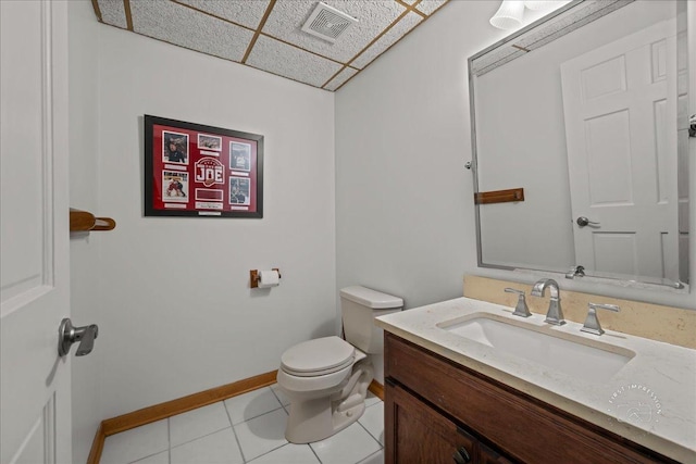 6N372 E Ridgewood Dr, Saint Charles, IL 60175 - bathroom featuring toilet, vanity, tile patterned floors, and baseboards