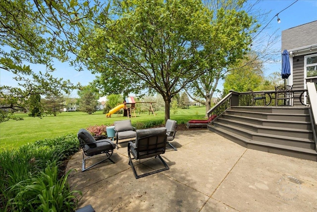 6N372 E Ridgewood Dr, Saint Charles, IL 60175 - view of patio featuring a playground
