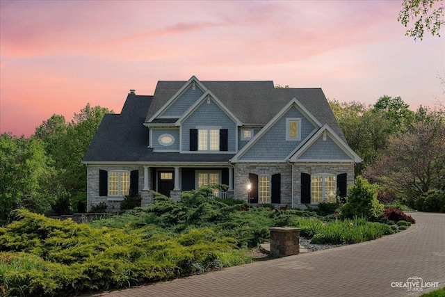 5900G Red Gate Ln, Yorkville, IL 60560 - view of front of property with stone siding and a porch