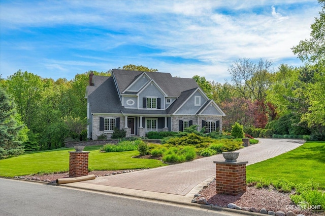 5900G Red Gate Ln, Yorkville, IL 60560 - view of front of property with a front lawn and stone siding