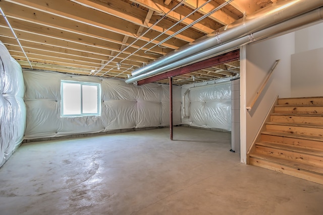 basement with stairway