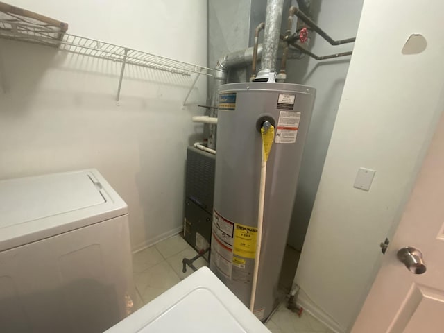 utilities featuring separate washer and dryer and gas water heater