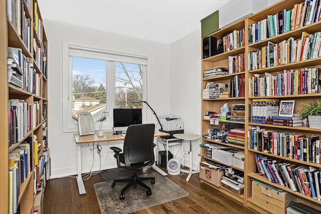 1122 Pitner Ave, Evanston, IL 60202 - office area with bookshelves and wood finished floors