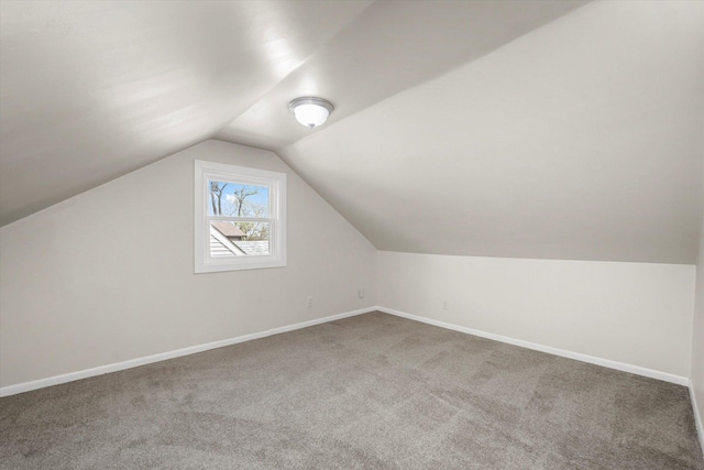 15 N Hillcrest Ave, Fox Lake, IL 60020 - bonus room featuring baseboards, carpet, and lofted ceiling
