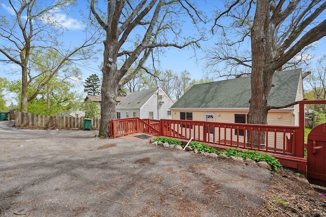 15 N Hillcrest Ave, Fox Lake, IL 60020 - exterior space featuring fence and a deck