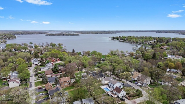 15 N Hillcrest Ave, Fox Lake, IL 60020 - aerial view featuring a water view and a residential view