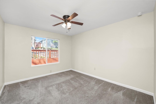 15 N Hillcrest Ave, Fox Lake, IL 60020 - empty room with carpet floors, a ceiling fan, and baseboards