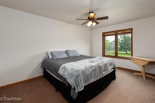 2803 Monterra Dr, Spring Grove, IL 60081 - bedroom with carpet, baseboards, and a ceiling fan